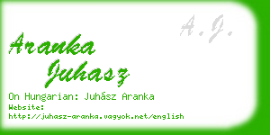 aranka juhasz business card